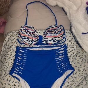 TWO PIECE PINK BATHING SUIT